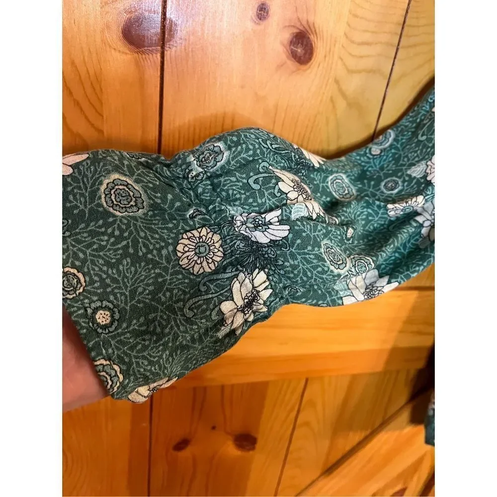 LUCKY BRAND Floral Top Large Green (2517) - Picture 2 of 7